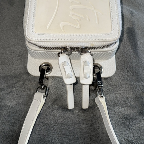 Preloved Christian Louboutin phone bag crossbody white excellent 7.5”L X 4.5”W - Picture 7 of 11